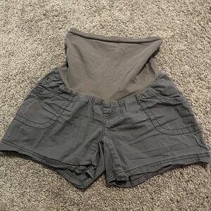 Motherhood Gray Cargo Maternity Shorts